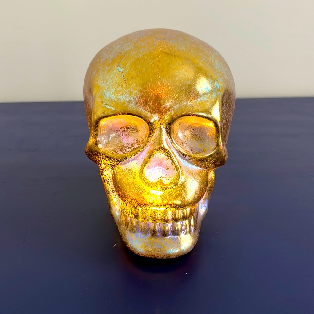 RADKO Blown Glass Gold Foil Light Up LED